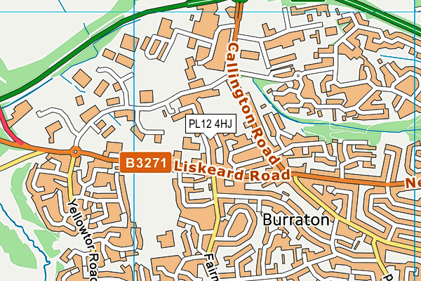 Moorlands Lane map (PL12 4HJ) - OS VectorMap District (Ordnance Survey)
