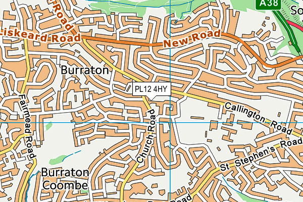 PL12 4HY map - OS VectorMap District (Ordnance Survey)