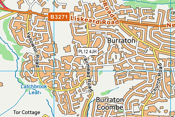 PL12 4JH map - OS VectorMap District (Ordnance Survey)