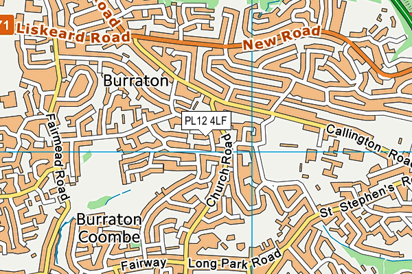 PL12 4LF map - OS VectorMap District (Ordnance Survey)