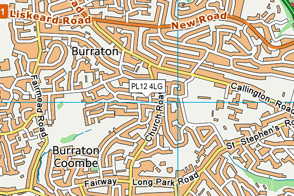 PL12 4LG map - OS VectorMap District (Ordnance Survey)