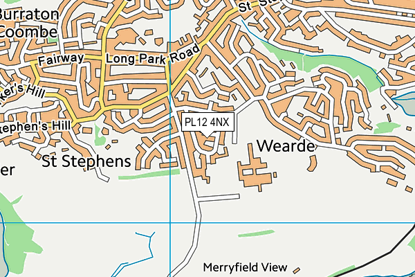 PL12 4NX map - OS VectorMap District (Ordnance Survey)