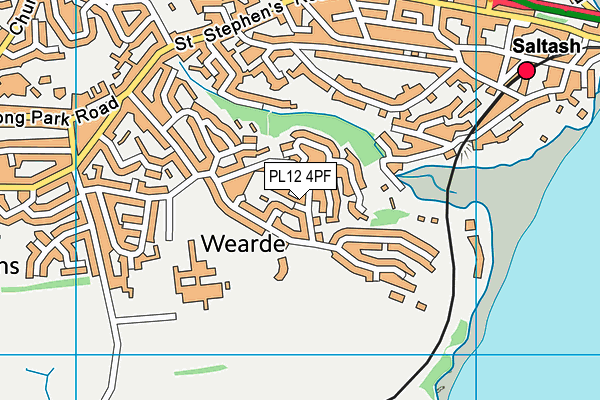 PL12 4PF map - OS VectorMap District (Ordnance Survey)