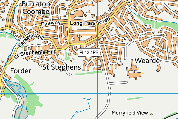 PL12 4PR map - OS VectorMap District (Ordnance Survey)