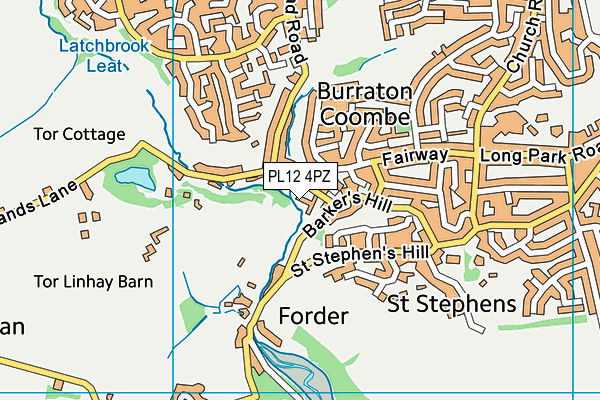 PL12 4PZ map - OS VectorMap District (Ordnance Survey)