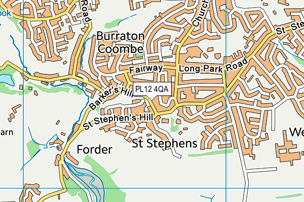 PL12 4QA map - OS VectorMap District (Ordnance Survey)