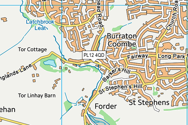 PL12 4QD map - OS VectorMap District (Ordnance Survey)