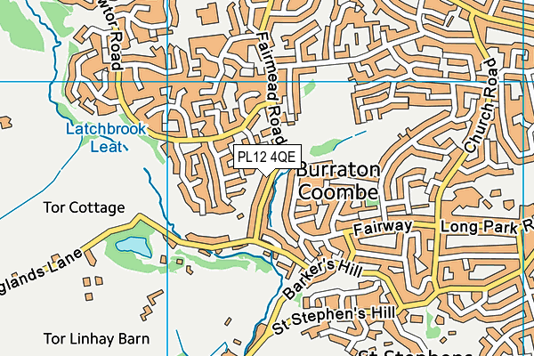 PL12 4QE map - OS VectorMap District (Ordnance Survey)