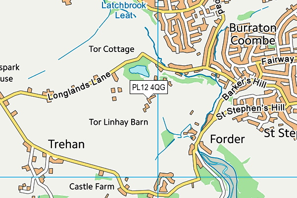 PL12 4QG map - OS VectorMap District (Ordnance Survey)