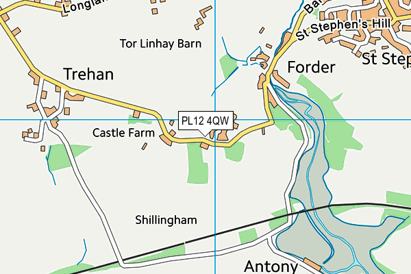 PL12 4QW map - OS VectorMap District (Ordnance Survey)