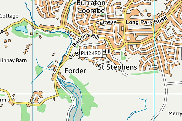 PL12 4RD map - OS VectorMap District (Ordnance Survey)