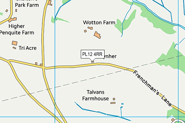 PL12 4RR map - OS VectorMap District (Ordnance Survey)