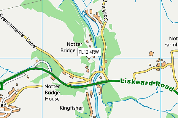 PL12 4RW map - OS VectorMap District (Ordnance Survey)