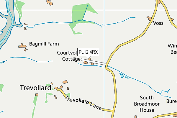 PL12 4RX map - OS VectorMap District (Ordnance Survey)