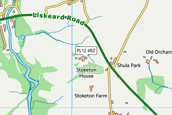 PL12 4RZ map - OS VectorMap District (Ordnance Survey)