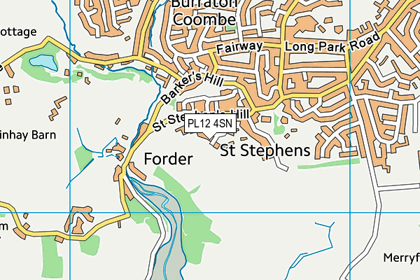 PL12 4SN map - OS VectorMap District (Ordnance Survey)