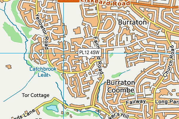 PL12 4SW map - OS VectorMap District (Ordnance Survey)