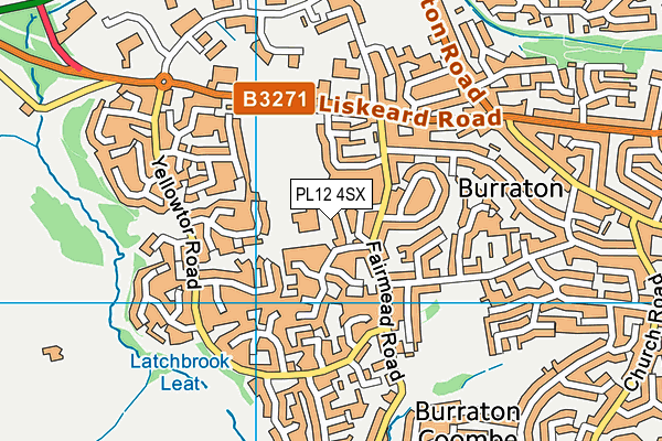 PL12 4SX map - OS VectorMap District (Ordnance Survey)