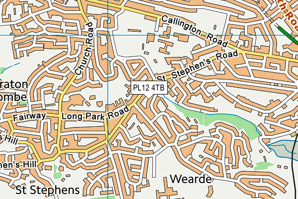 PL12 4TB map - OS VectorMap District (Ordnance Survey)