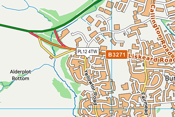 PL12 4TW map - OS VectorMap District (Ordnance Survey)