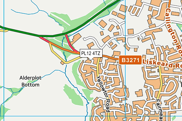 PL12 4TZ map - OS VectorMap District (Ordnance Survey)