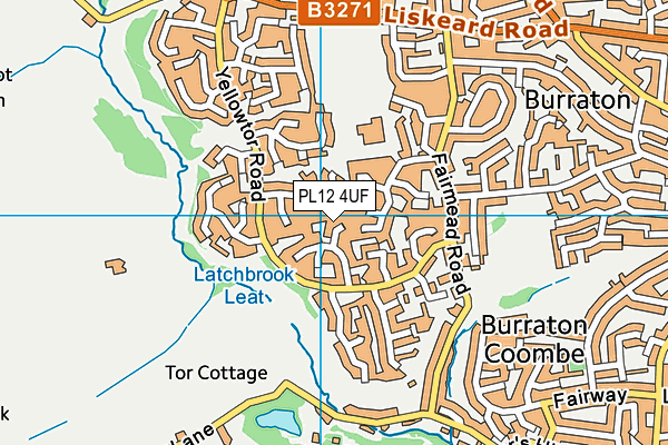PL12 4UF map - OS VectorMap District (Ordnance Survey)