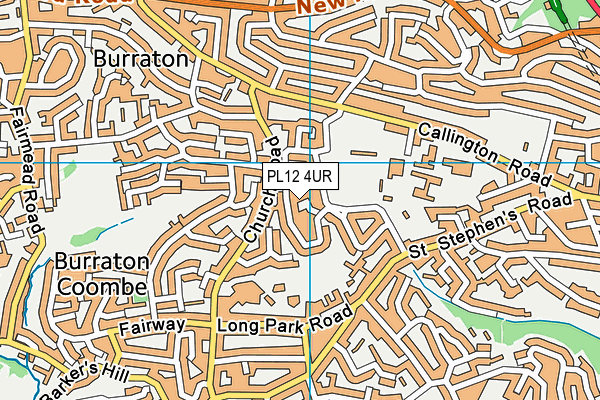PL12 4UR map - OS VectorMap District (Ordnance Survey)