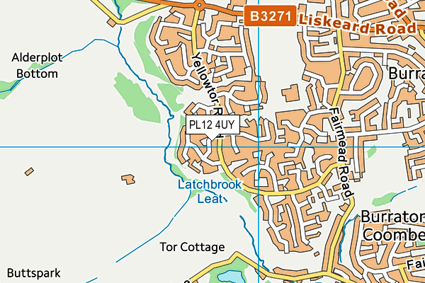 PL12 4UY map - OS VectorMap District (Ordnance Survey)