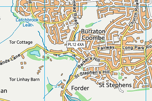 PL12 4XA map - OS VectorMap District (Ordnance Survey)