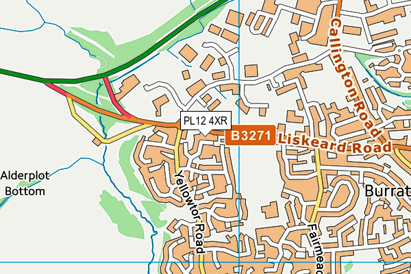 PL12 4XR map - OS VectorMap District (Ordnance Survey)