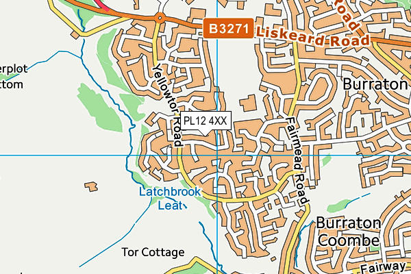 PL12 4XX map - OS VectorMap District (Ordnance Survey)