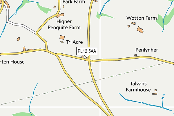 PL12 5AA map - OS VectorMap District (Ordnance Survey)