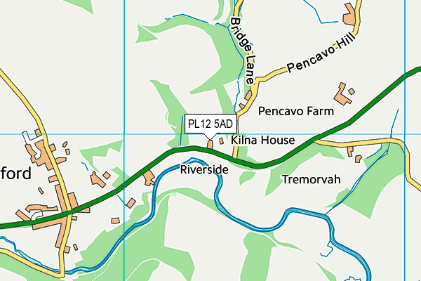 PL12 5AD map - OS VectorMap District (Ordnance Survey)