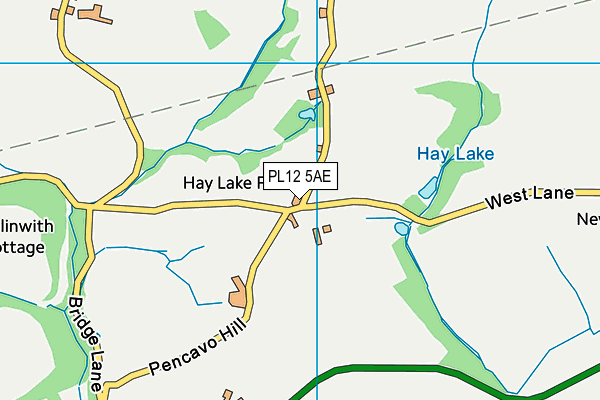 PL12 5AE map - OS VectorMap District (Ordnance Survey)