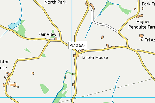 PL12 5AF map - OS VectorMap District (Ordnance Survey)