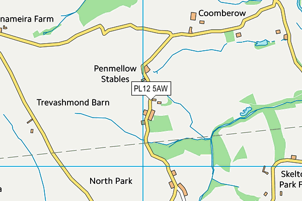 PL12 5AW map - OS VectorMap District (Ordnance Survey)