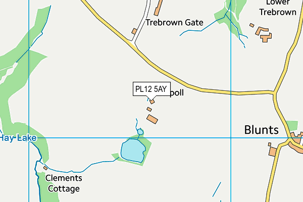 PL12 5AY map - OS VectorMap District (Ordnance Survey)