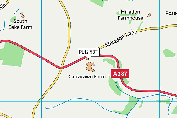 PL12 5BT map - OS VectorMap District (Ordnance Survey)