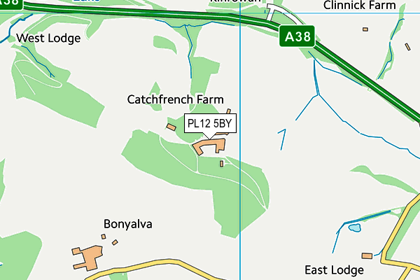 PL12 5BY map - OS VectorMap District (Ordnance Survey)