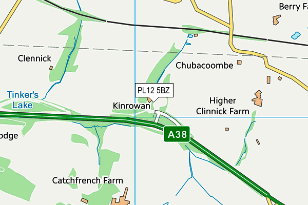 PL12 5BZ map - OS VectorMap District (Ordnance Survey)