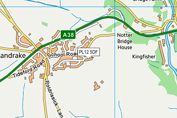 PL12 5DF map - OS VectorMap District (Ordnance Survey)