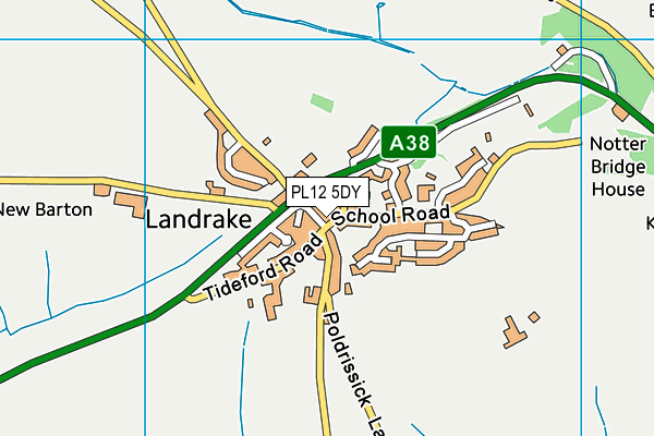 PL12 5DY map - OS VectorMap District (Ordnance Survey)