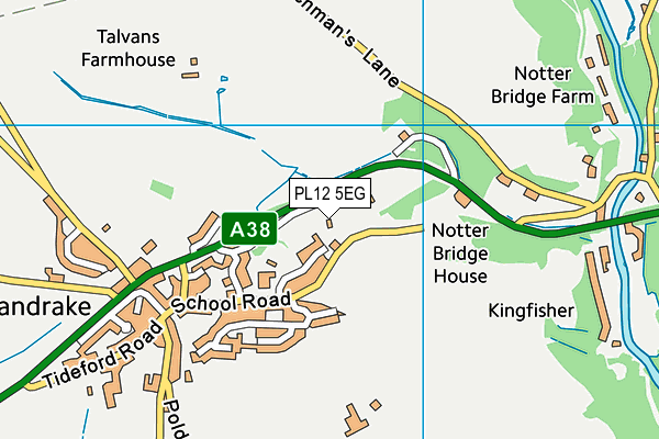 PL12 5EG map - OS VectorMap District (Ordnance Survey)