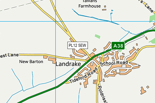 PL12 5EW map - OS VectorMap District (Ordnance Survey)