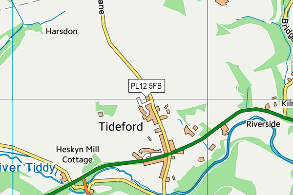 PL12 5FB map - OS VectorMap District (Ordnance Survey)