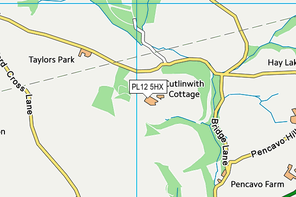 PL12 5HX map - OS VectorMap District (Ordnance Survey)