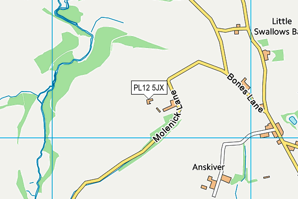 PL12 5JX map - OS VectorMap District (Ordnance Survey)