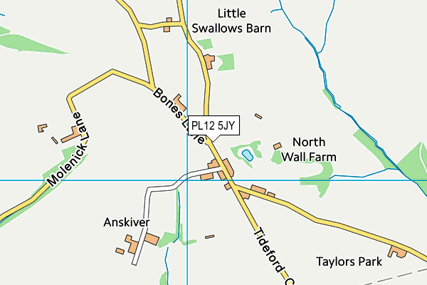 Tideford Cross Recreation Ground (Closed) map (PL12 5JY) - OS VectorMap District (Ordnance Survey)
