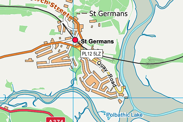 PL12 5LZ map - OS VectorMap District (Ordnance Survey)