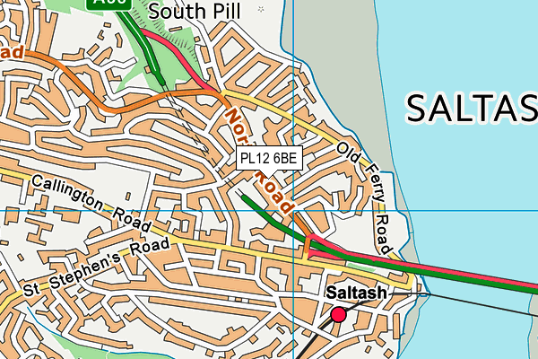 PL12 6BE map - OS VectorMap District (Ordnance Survey)